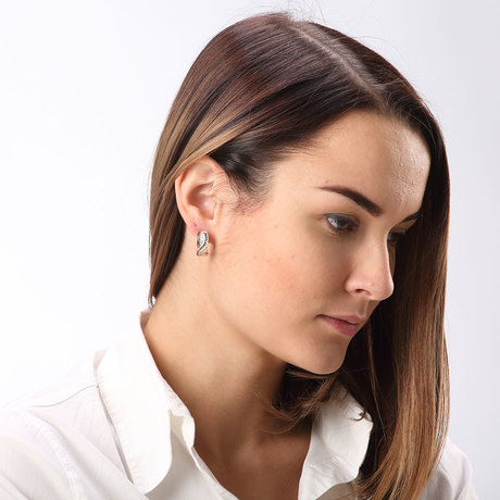 Набір з білими і чорними фіанітами «Перепліт»