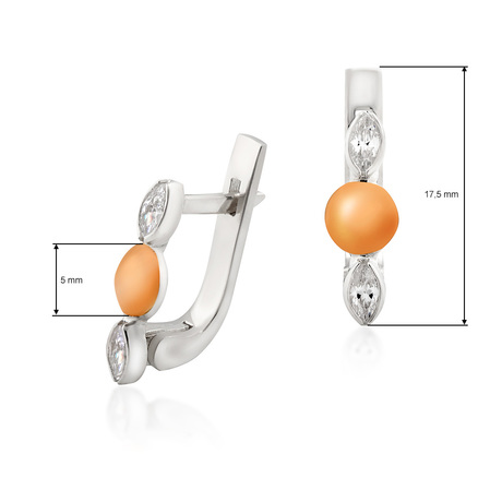 Серьги с фианитом «Джезерит»