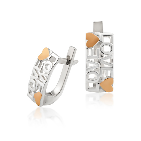 Серьги из серебра и золота «Влюбленность»