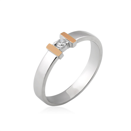 Каблучка з фіанітом та золлотом "Сієна"