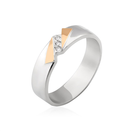 Кольцо "Стельвио" из серебра и золота