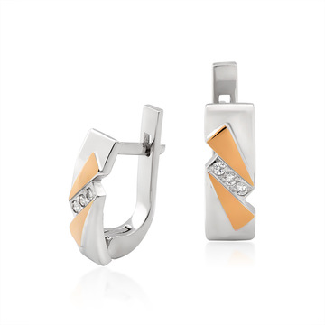 Серьги "Стельвио" из серебра и золота