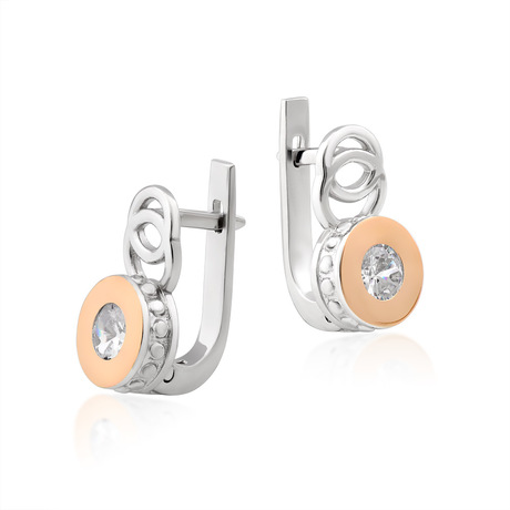 Сережки "Глория" с цирконием Сережки "Глория" с цирконием