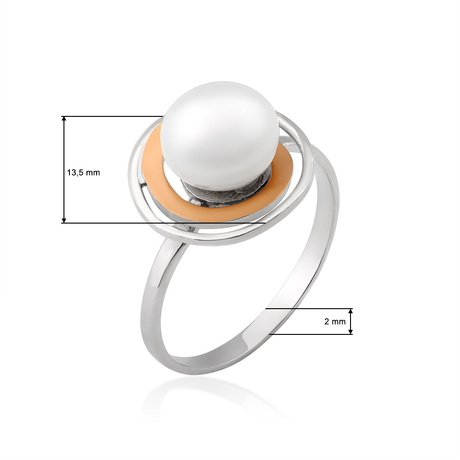  Каблучка «Перлина» з культивованими перлами