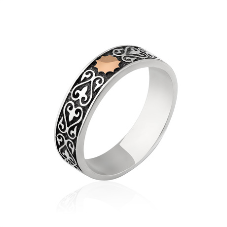 Кольцо из серебра со вставкой золота «Мэнди»