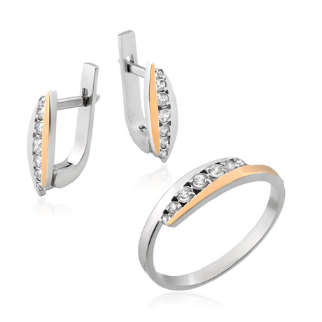 Сережки з фіанітами «Венеція»  Сережки з фіанітами «Венеція»