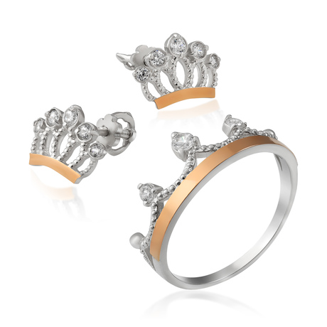 Сережки-гвоздики из серебра «Корона» Сережки-гвоздики из серебра «Корона»