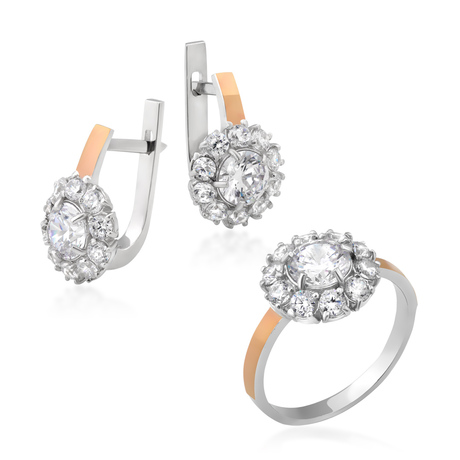 Комплект с золотыми вставками «Ромашка» Комплект с золотыми вставками «Ромашка»