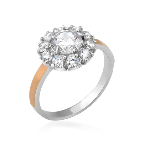 Кольцо с золотыми вставками «Ромашка»