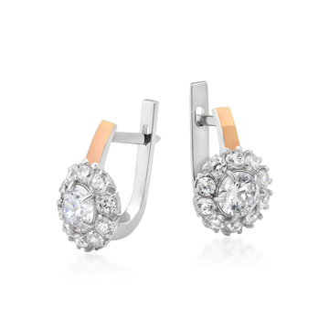 Сережки з золотими вставками «Ромашка»