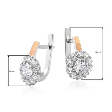 Сережки з золотими вставками «Ромашка»