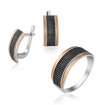 Серебряный набор с золотом «Эталон»