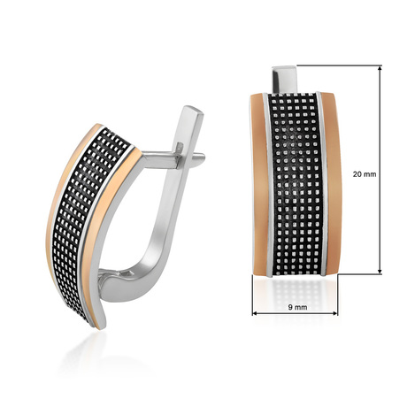 Серебряные серьги с золотом «Эталон»