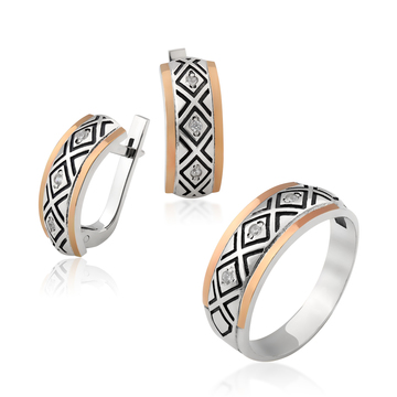 Гарнітур зі срібла і золота «Беатрікс»