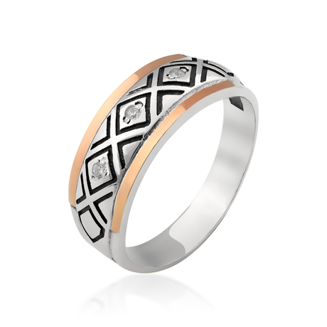 Каблучка зі срібла і золота «Беатрікс»