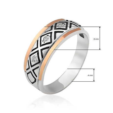 Каблучка зі срібла і золота «Беатрікс»