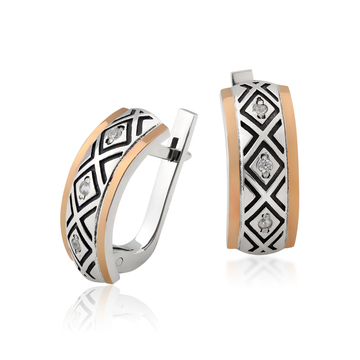 Сережки зі срібла та золота «Беатрікс»