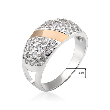 Жіночий срібний гарнітур зі вставками золота «Тріумф» 