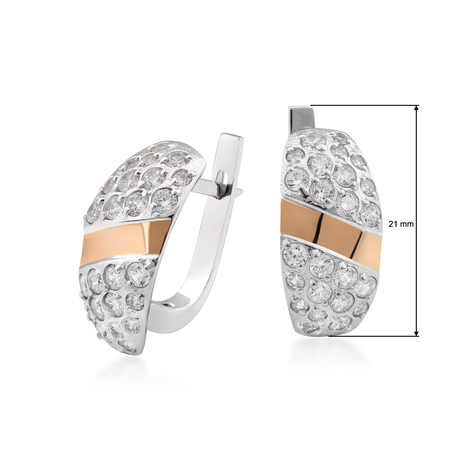 Женский серебряный гарнитур со вставками золота «Триумф» 