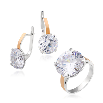 Женский гарнитур «Матильда» с крупным цирконом