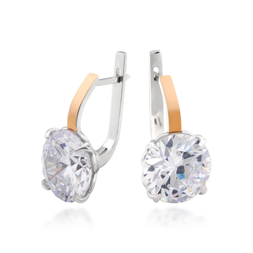 Жіночі сережки «Матильда» з великим цирконом