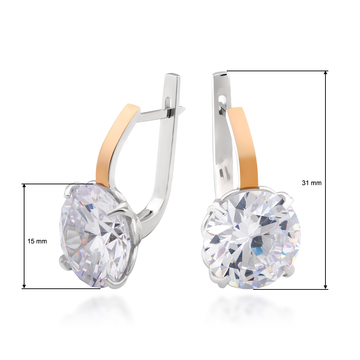 Жіночі сережки «Матильда» з великим цирконом