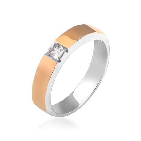 Женское кольцо «Классика» из золота и серебра