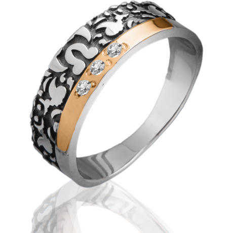 Женское кольцо «Камелия» с камнями