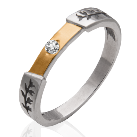 Срібний перстень «Ювента» з золотом