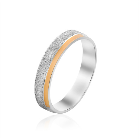 Кольцо с матуажем из серебра и золота