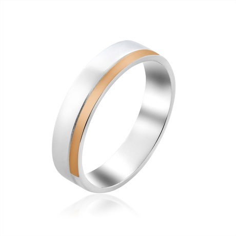 Серебряное кольцо с золотой пластиной Серебряное кольцо с золотой пластиной