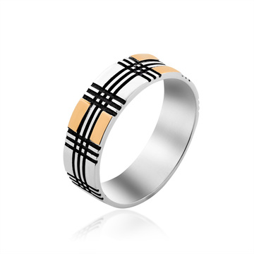 Кольцо «Бостон» из серебра и золота