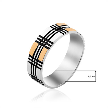 Кольцо «Бостон» из серебра и золота Кольцо «Бостон» из серебра и золота