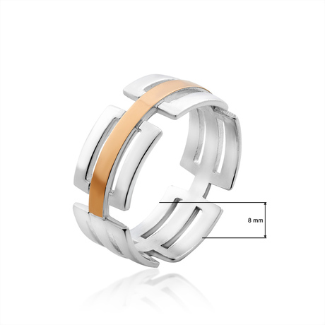 Кольцо из серебра и золота