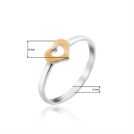Серебряное кольцо с золотом «Сердце» Серебряное кольцо с золотом «Сердце»