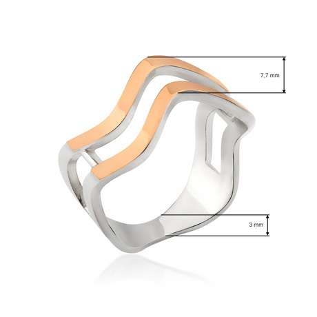 Кольцо из серебра и золота «Болонья»