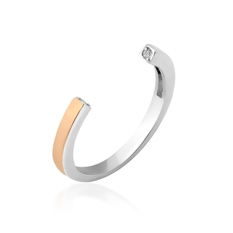 Каблучка з фіанітом та золлотом "Луї"