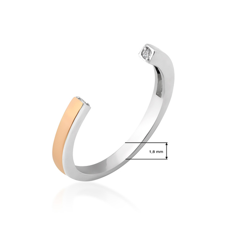 Каблучка з фіанітом та золлотом "Луї"