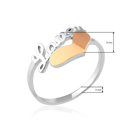 Серебряное кольцо с золотом «Лав» Серебряное кольцо с золотом «Лав»