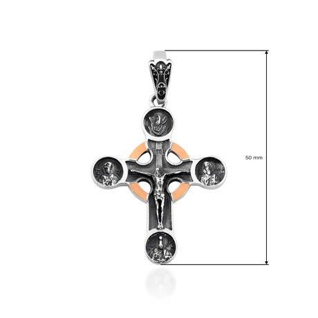 Массивный крест, сделанный из серебра и золота Массивный крест, сделанный из серебра и золота