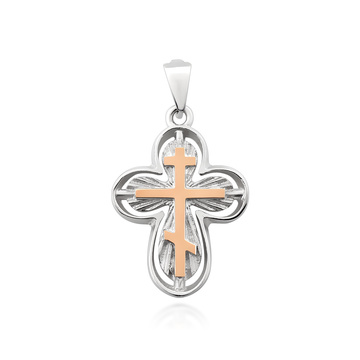 Натільний хрест, виготовлений зі срібла і золота