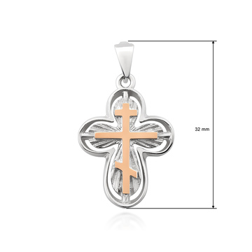 Натільний хрест, виготовлений зі срібла і золота