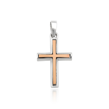 Срібний хрест з золотом, класичний