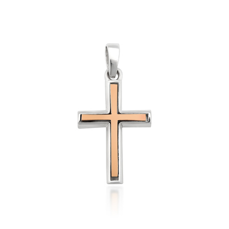 Срібний хрест з золотом, класичний