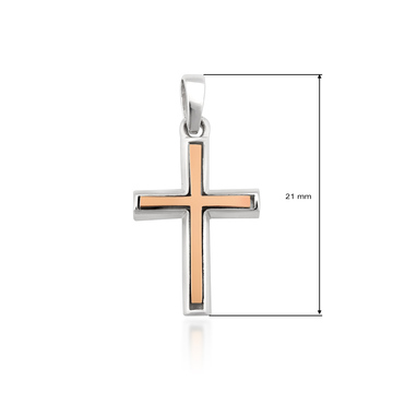 Срібний хрест з золотом, класичний