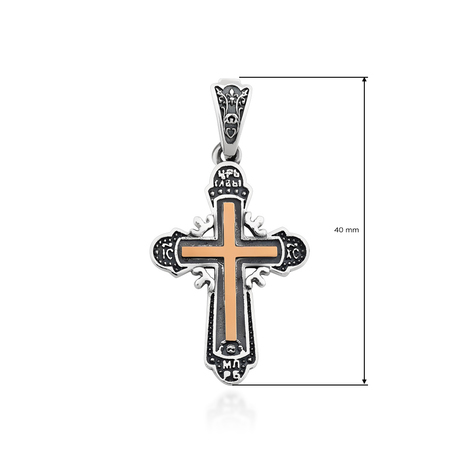 Хрестик з срібла і золота