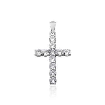 Серебряный крестик с фианитами