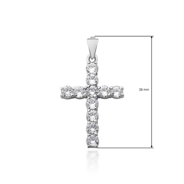 Срібний хрестик з фіанітами