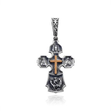 Крест изготовлен из серебра и золота