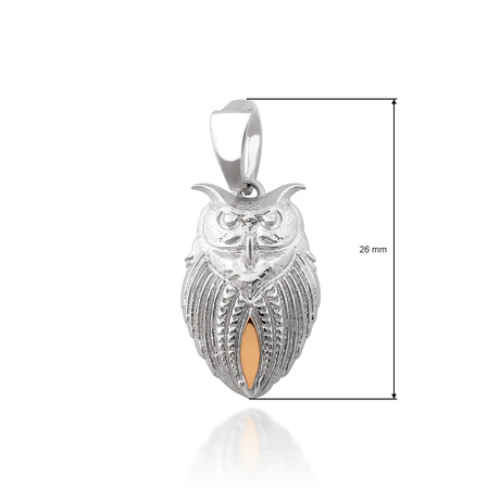 Подвес «Сова» из серебра и золота